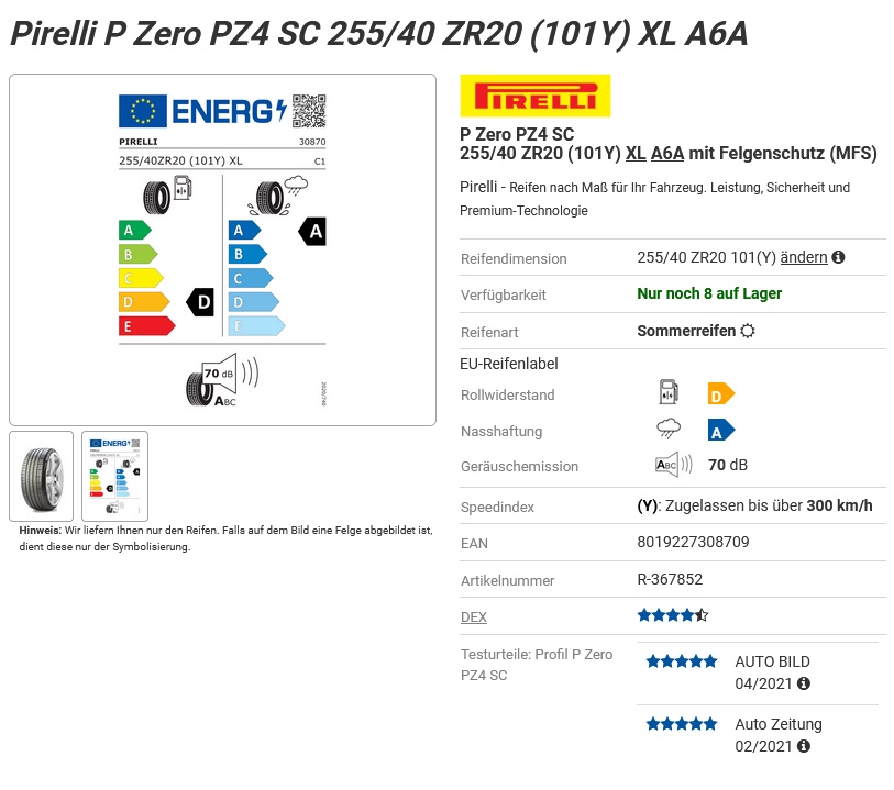 Pirelli P Zero PZ4 SC 255-40 ZR20 (101Y) XL A6A 30870.jpg